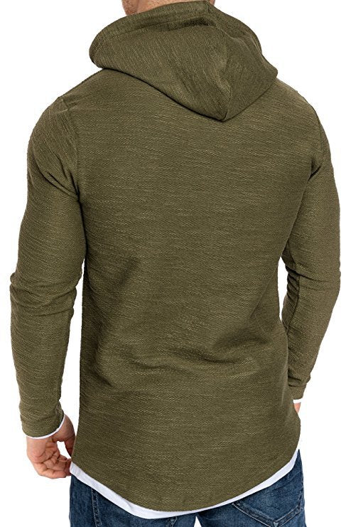 Herren Langarm Kapuzenpullover mit sportlichem Schnitt und feiner Struktur EB