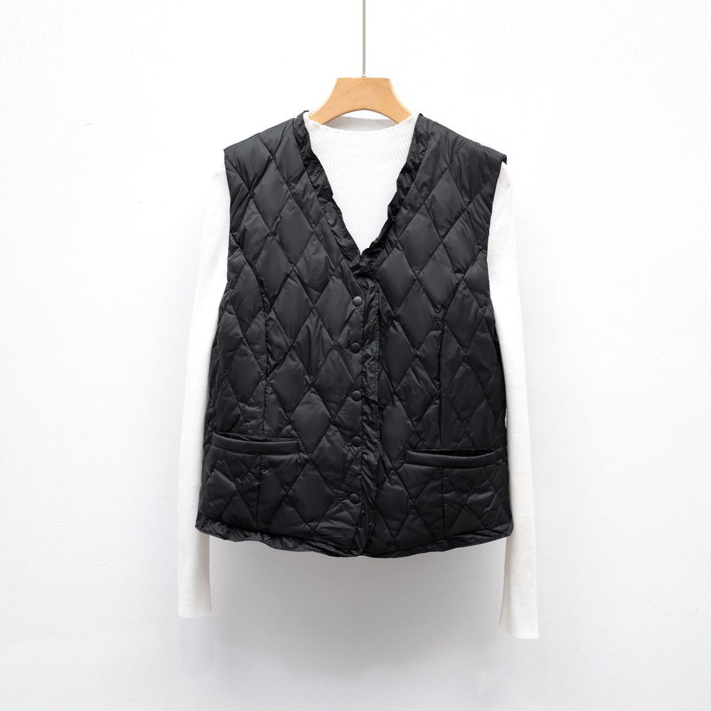 Damen gesteppte Weste mit asymmetrischem Schnitt EB