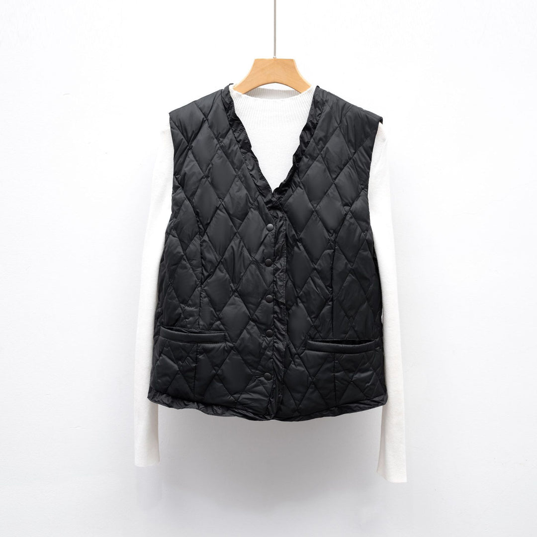 Damen gesteppte Weste mit asymmetrischem Schnitt EB