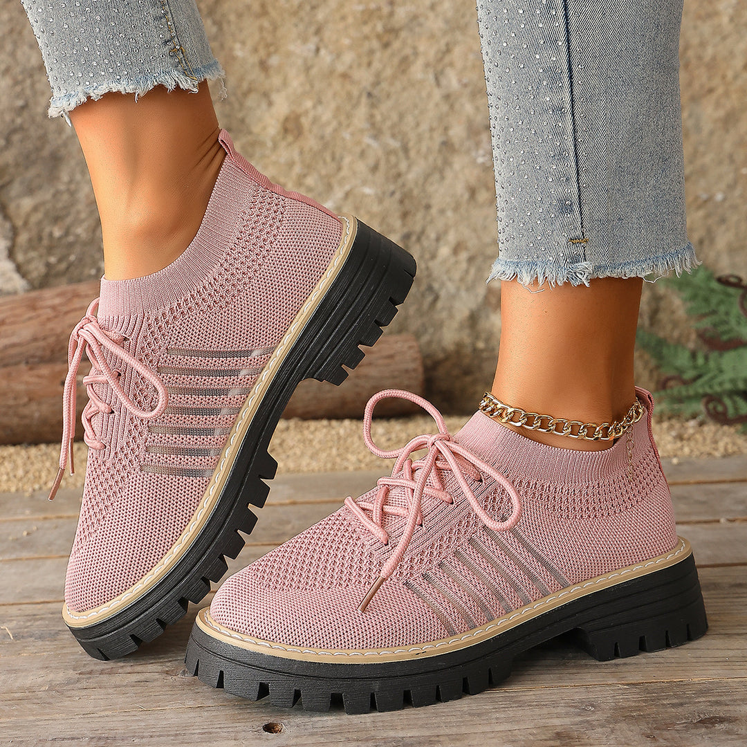 Damen Sportliche Strick-Sneaker mit rutschfester Sohle EB