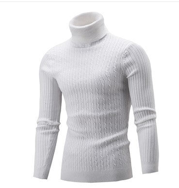 Herren stilvoller Rollkragenpullover mit Zopfmuster EB