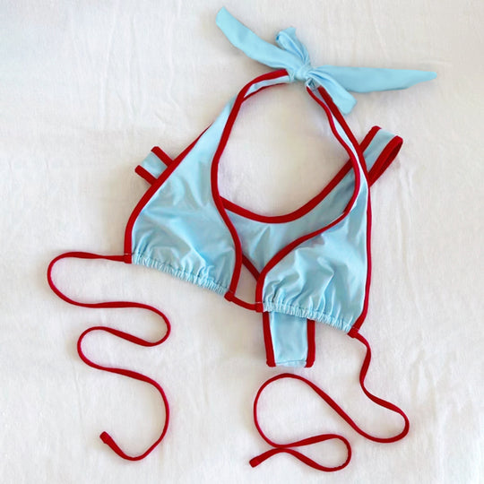 Damen Bikini-Oberteil mit verspieltem Krawatten-Design EB
