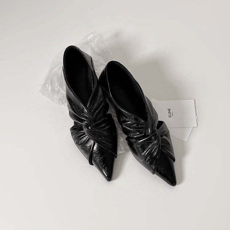 Damen elegante Spitzenslipper mit raffinierten Knoten-Details EB