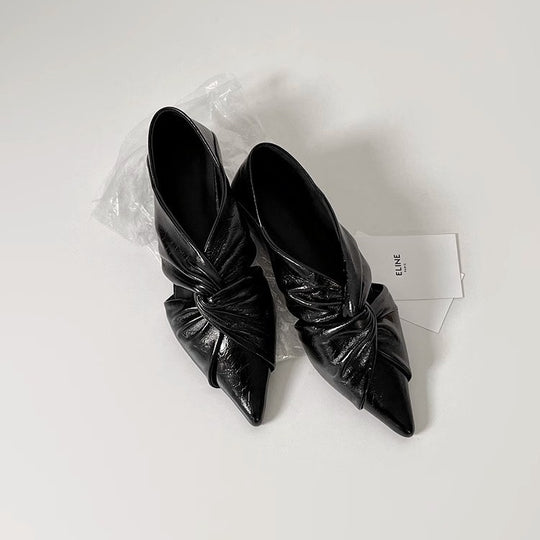 Damen elegante Spitzenslipper mit raffinierten Knoten-Details EB