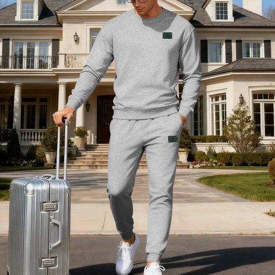Herren Reisefreundliches Slim‑Fit Loungewear‑Set aus Sweatshirt und Jogginghose EB