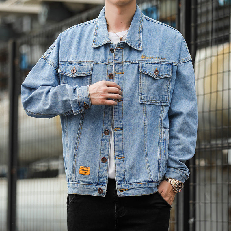 Herren Denimjacke im lässigen Stil mit funktionalen Pattentaschen und robustem Design EB