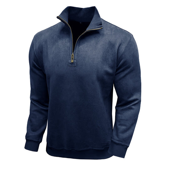 Herren sportlicher Pullover mit halbem Reißverschluss EB