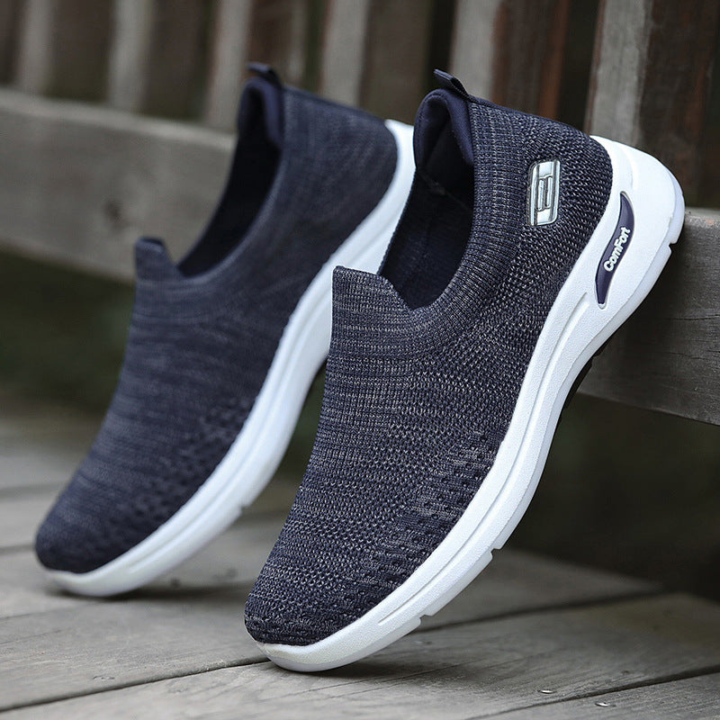 Herren nan gestrickter Slip-On-Laufschuh mit Memory-Foam-Komfortsohle EB
