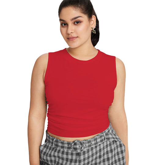 Damen weit geschnittene Karottenhose mit dekorativer Gürtel-Detail EB