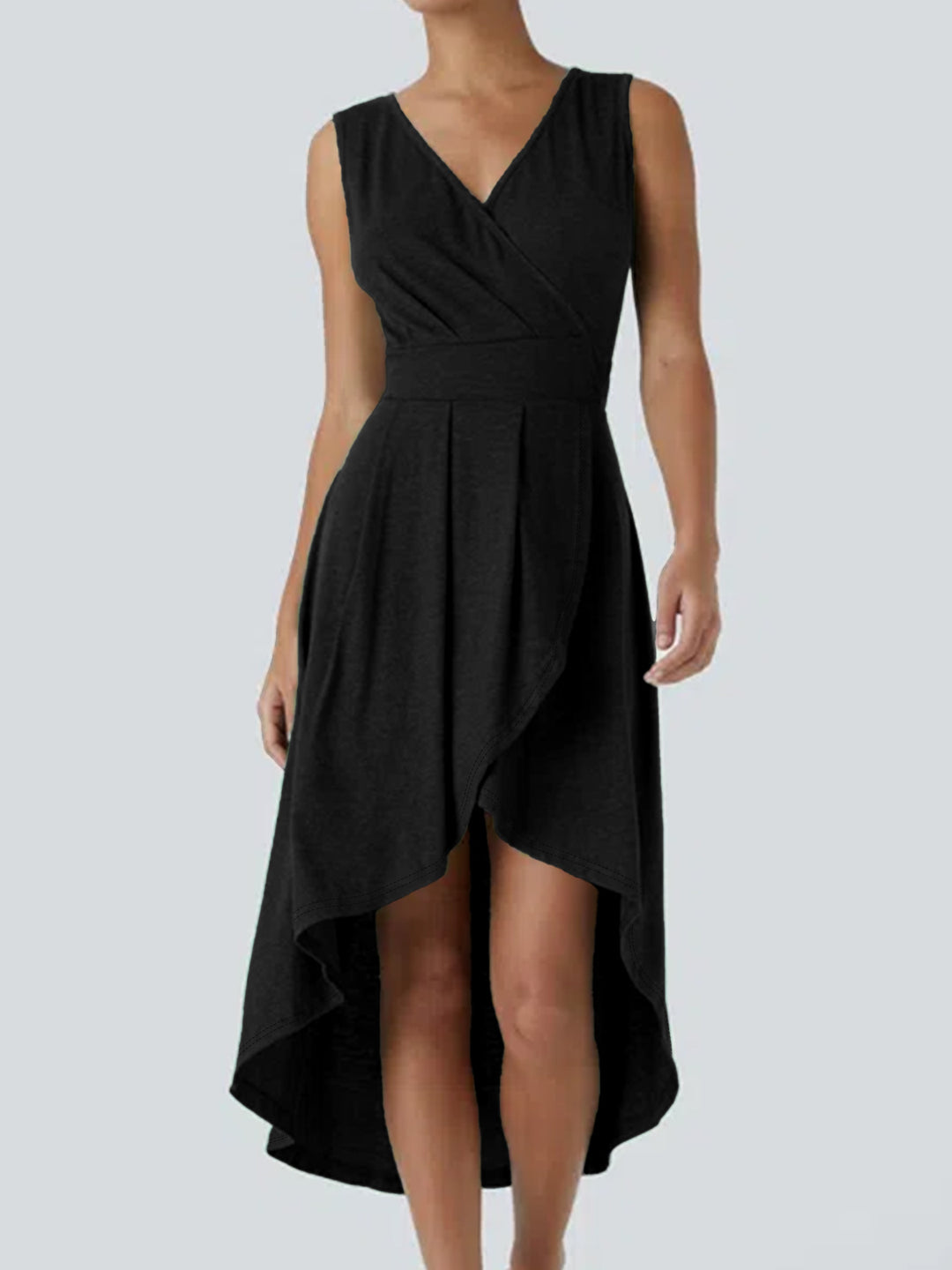 Damen Wickelkleid mit asymmetrischem Saum und elegantem Schnitt EB