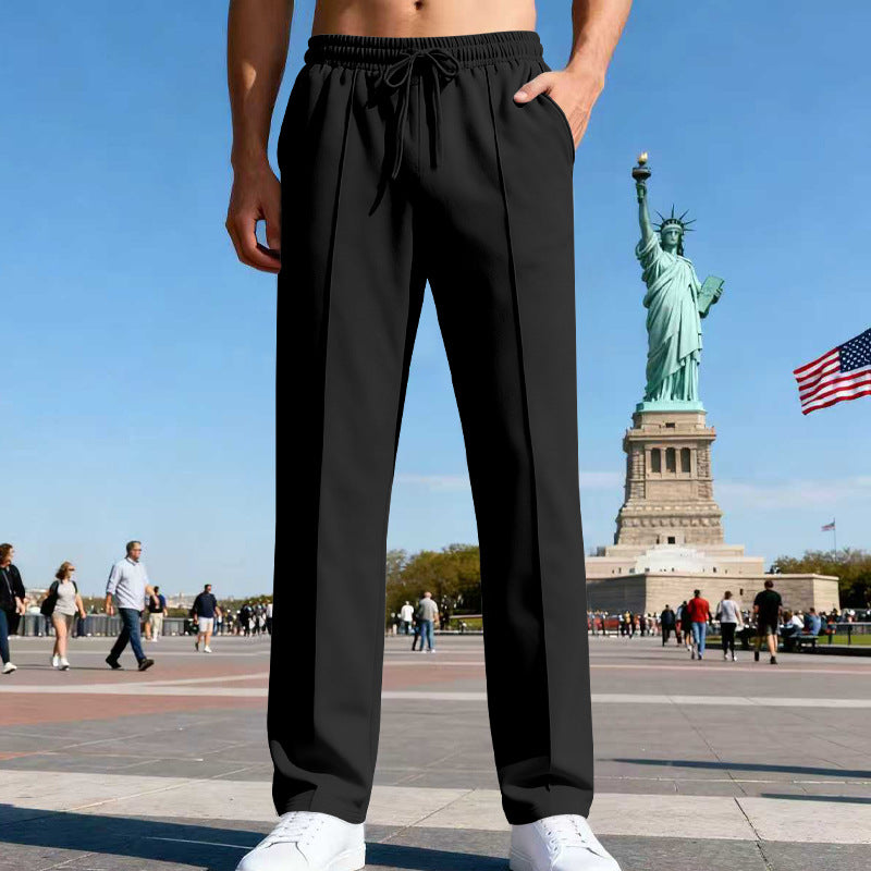 Herren nan lässig-elegante Bundfalten-Sweathose mit Bügelfalte, elastischem Tunnelzugbund und seitlichen Eingrifftaschen EB