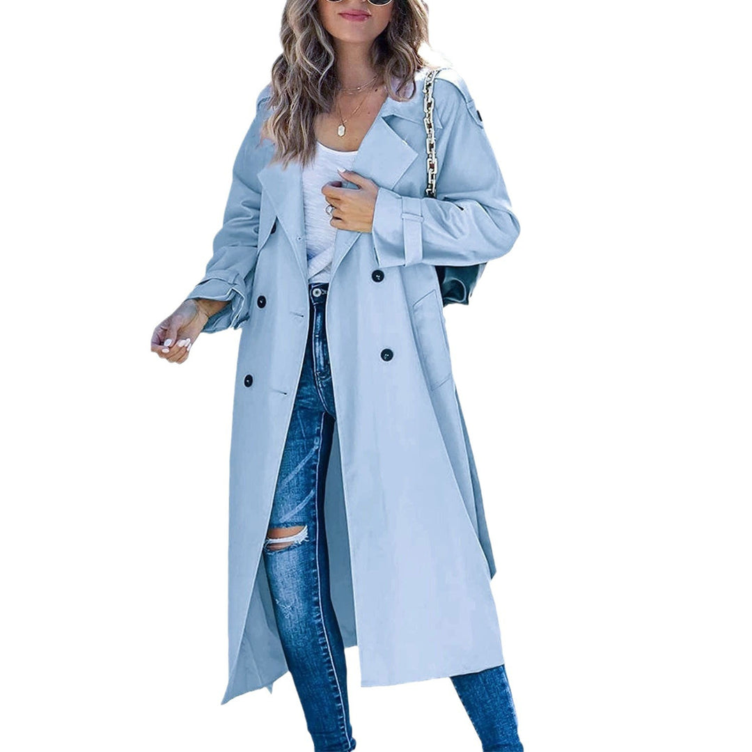 Damen Eleganter Trenchcoat im Oversize-Stil mit Taillengürtel EB