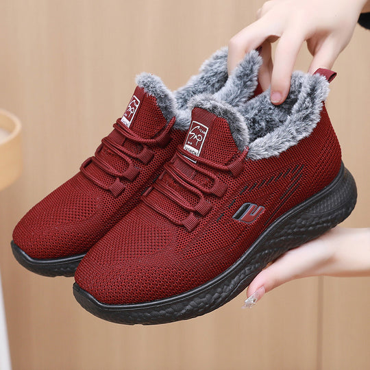 Damen Athletische und warme Sneakers mit Fleece-Innenfutter EB