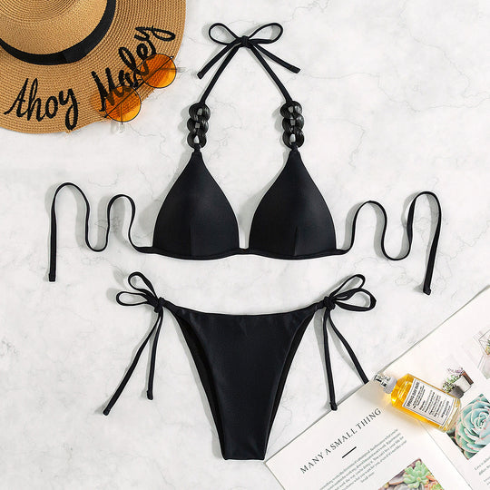 Damen Triangel-Bikini mit dekorativem Tribal-Band EB