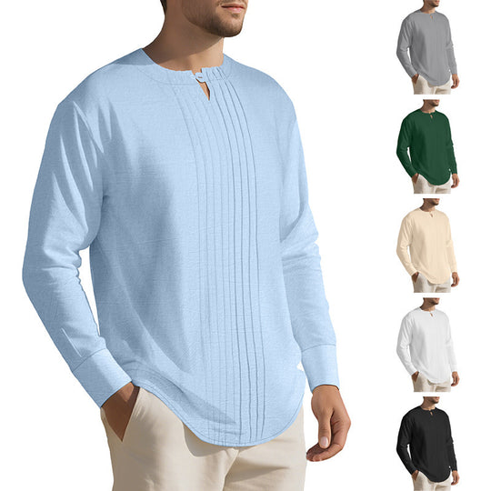 Herren Elegantes Langarmhemd mit strukturiertem Design EB