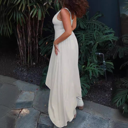 Damen Maxikleid mit schmalem Schnitt und elegantem quadratischen Ausschnitt EB