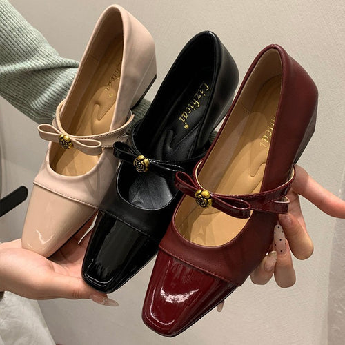 Damen elegante Mary Jane Pumps mit modischem Schleifendetail EB