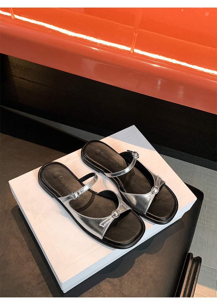 Damen Modische Flip-Flops mit Glitzerelementen EB