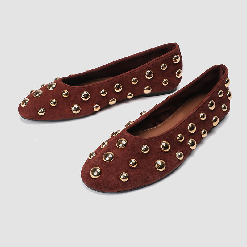 Damen Ballerinas mit modischen Metallnieten EB