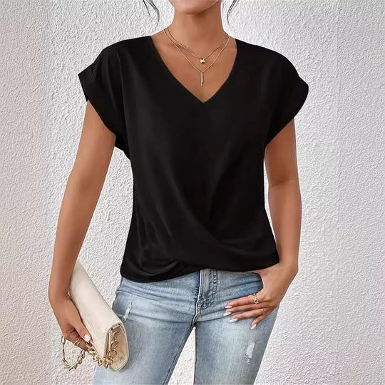 EB | Einfarbiges T-Shirt mit V-Ausschnitt