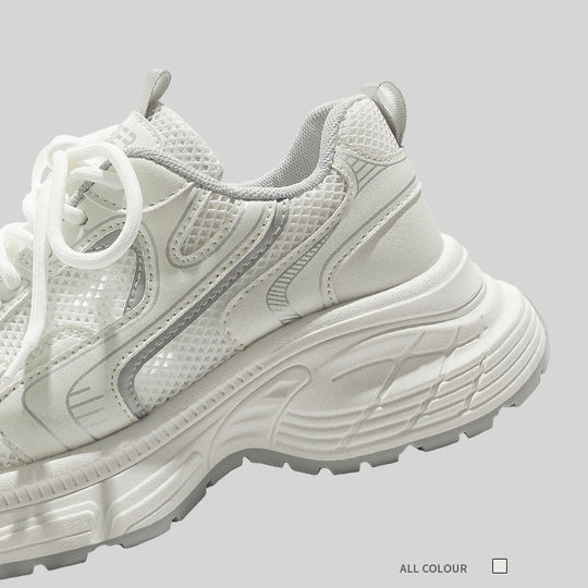 Damen Sportliche Sneakers mit atmungsaktiver Mesh-Oberfläche und gepolsterter Sohlenstruktur EB