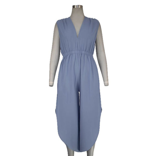 Damen Modischer Jumpsuit mit elegantem V-Ausschnitt und weitem Bein EB