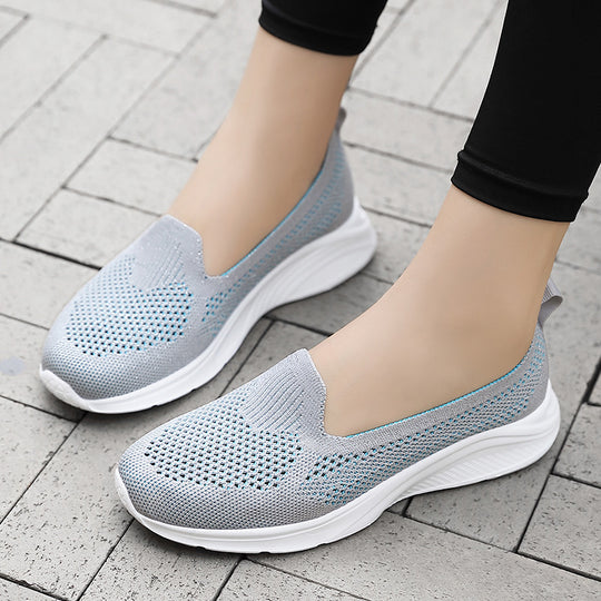 Damen Slip-On Laufschuhe mit atmungsaktivem Obermaterial und dämpfender Sohle EB