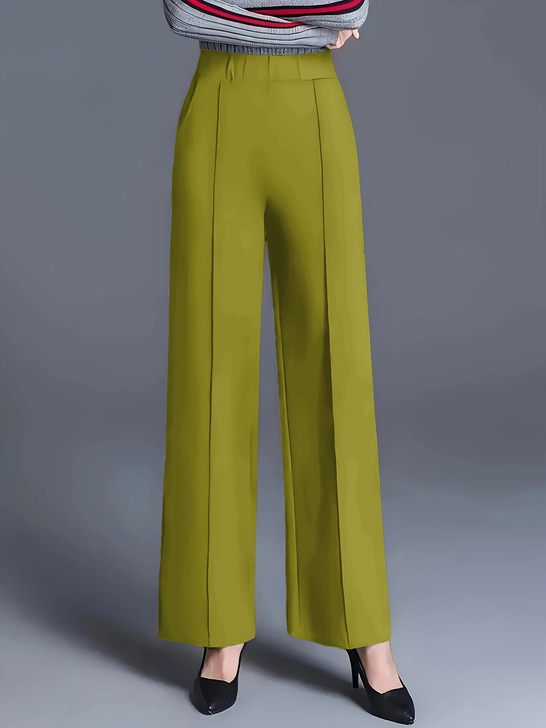 Damen Weite Hochbund-Hose mit eleganten Bügelfalten EB