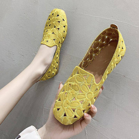 Damen Ballerinas mit floralem Cut-Out-Design und bequemer Innensohle EB