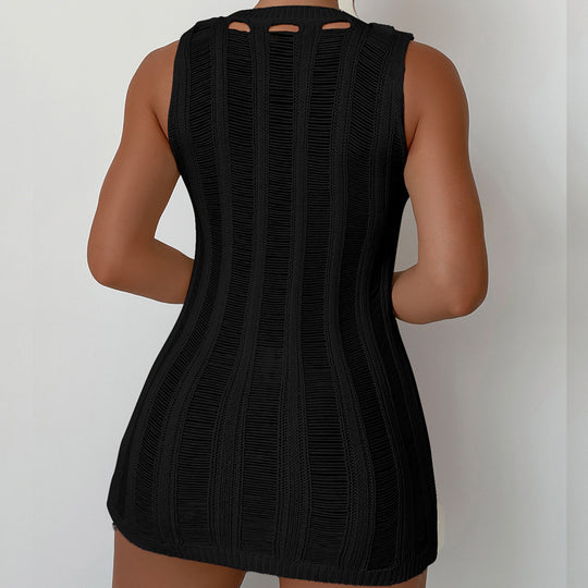 Damen Netzkleid im modernen Design mit dekorativem Strukturmuster EB
