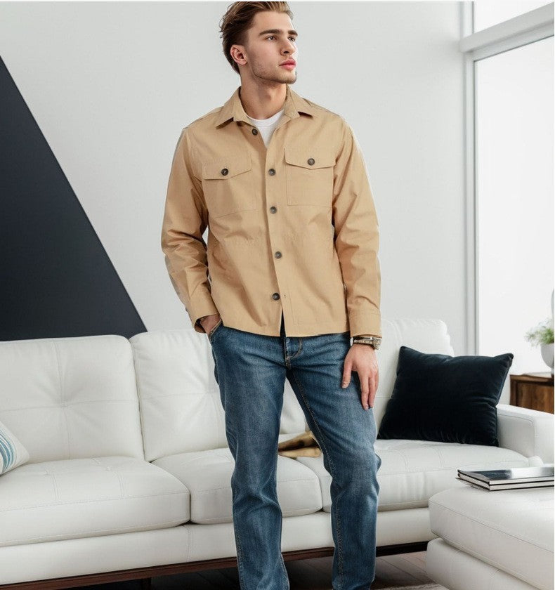 Herren modische leichtgewichtige Chore-Jacke mit praktischen Taschen EB
