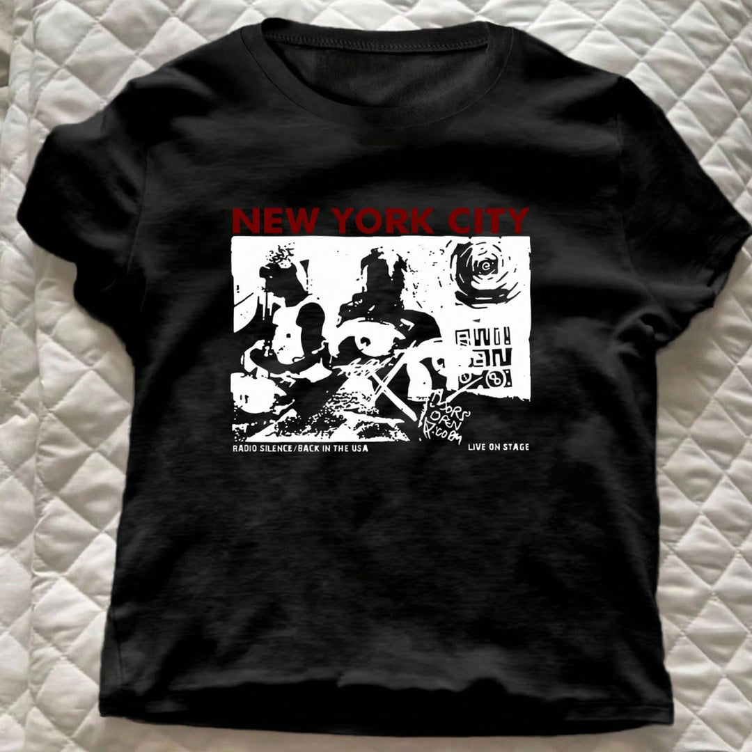 Damen Grafik T-Shirt mit kreativem New York City Motiv EB