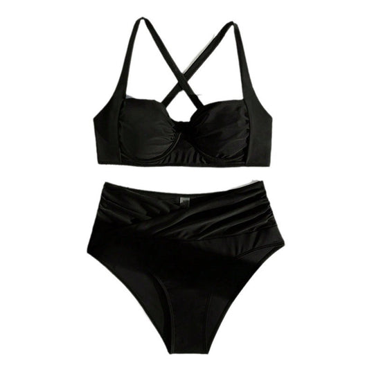 Damen Hochtaillierter Bikini mit elegantem Bustier-Design EB