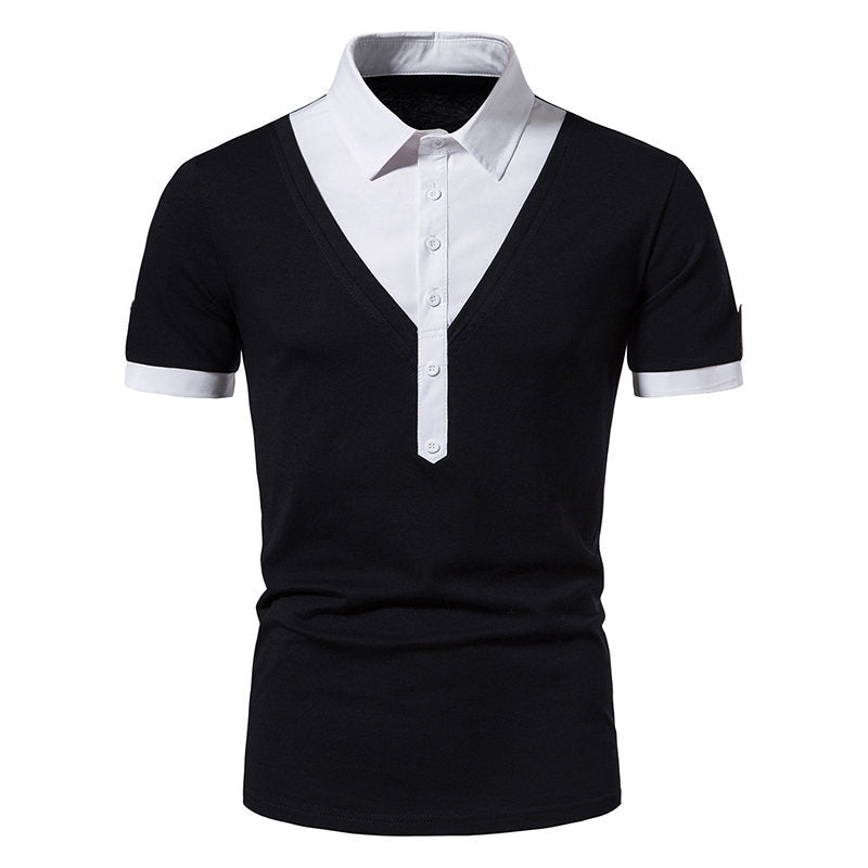 Herren Poloshirt mit modernem V-Ausschnitt und kontrastierenden Akzenten EB