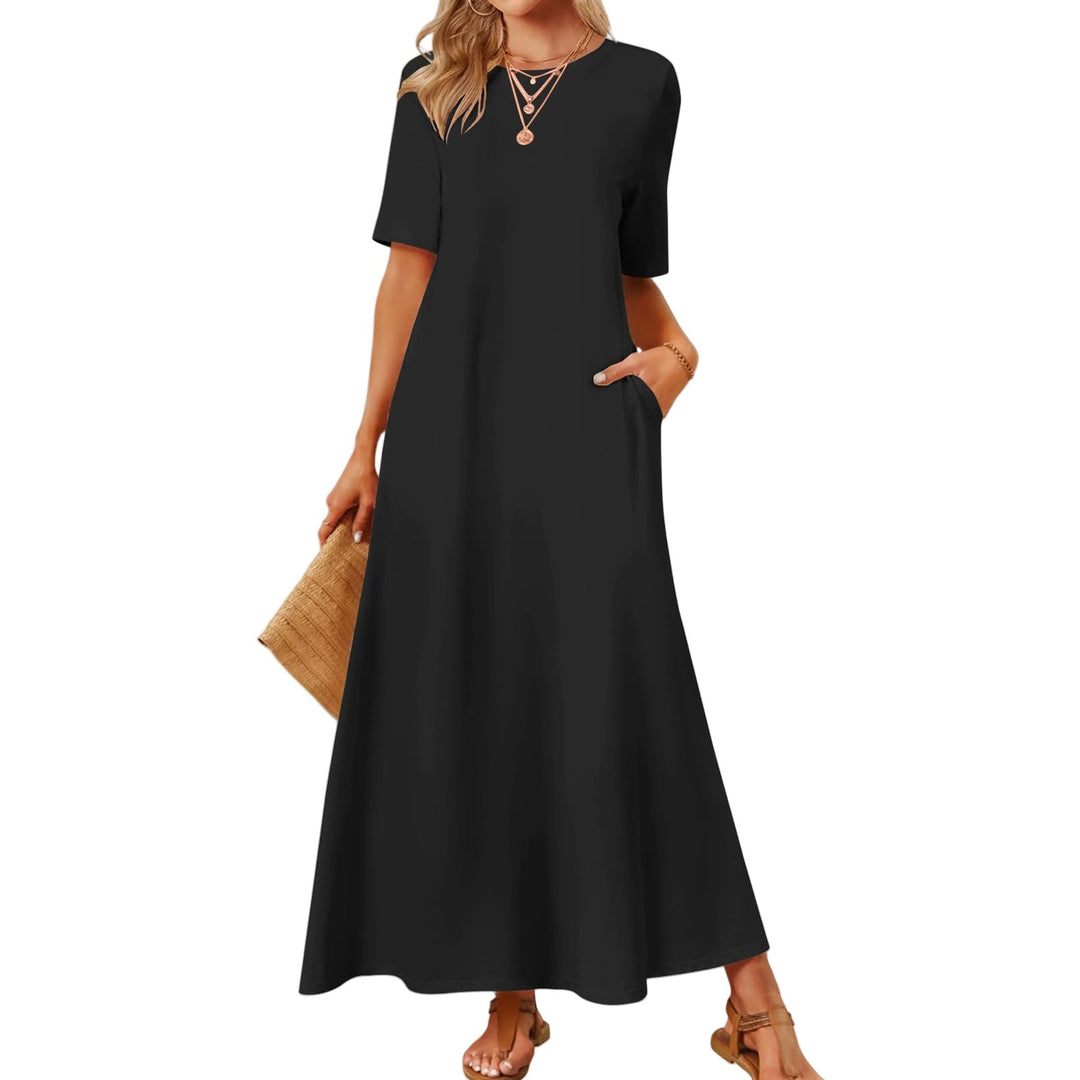Damen Maxikleid mit lässigem Schnitt und praktischen Taschen EB