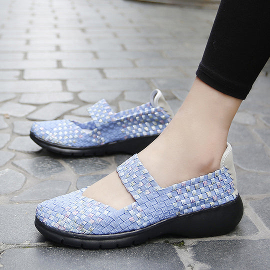 Damen Komfortable und elegante Slip-On Ballerinas mit atmungsaktivem Obermaterial EB