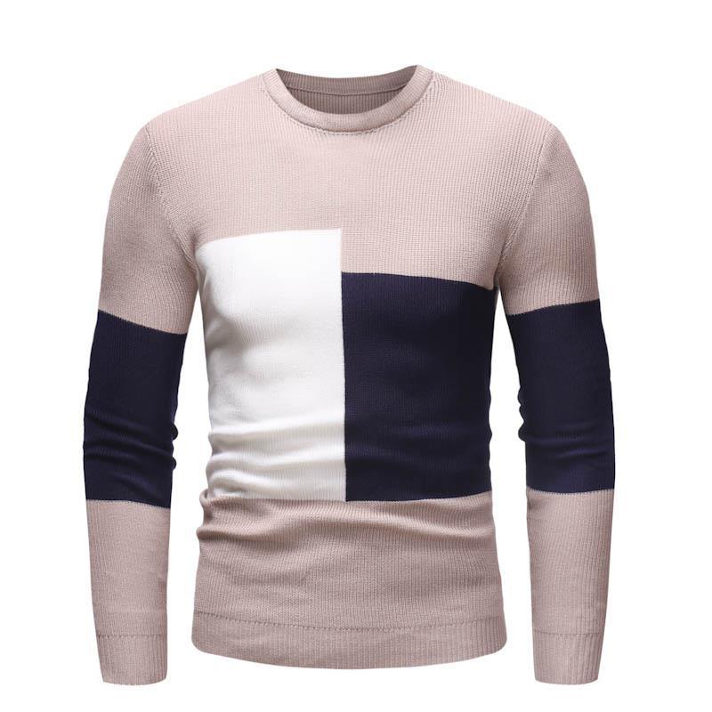 Herren Designer Pullover mit modernem Blockmuster EB