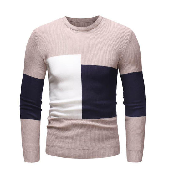 Herren Designer Pullover mit modernem Blockmuster EB