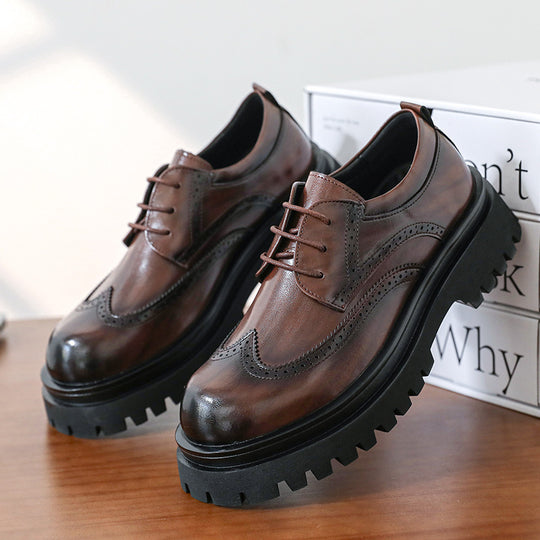Damen elegante Schnürschuhe mit robustem Profil und durchgehender Gummisohle EB