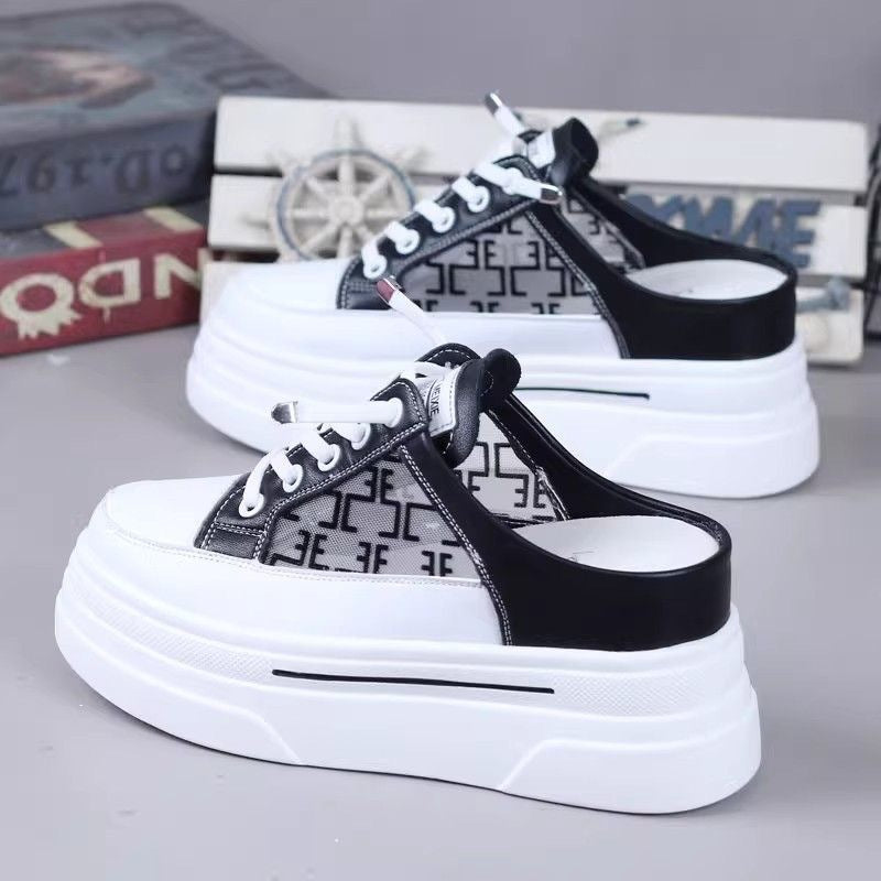 Damen Plateau Sneakers mit modischem Slingback-Design und atmungsaktiver Obermaterial EB