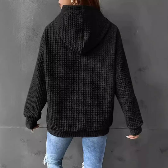 Damen lässiger Kapuzenpullover mit strukturiertem Design EB