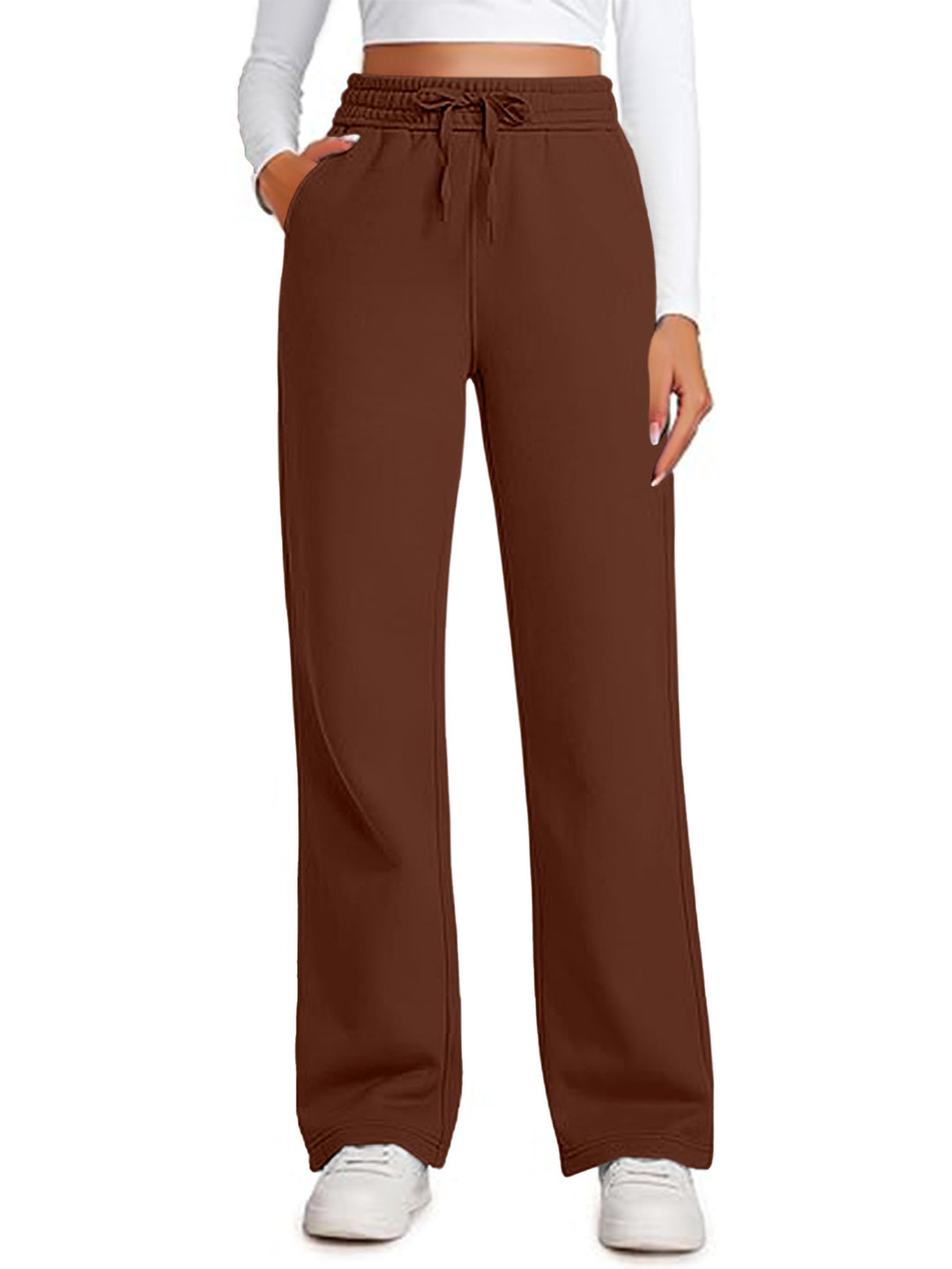 Damen Lässige Freizeithose mit weitem Schnitt und elastischem Bund EB