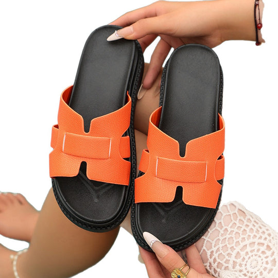 Damen modische Bequemsandalen mit strukturiertem Obermaterial EB