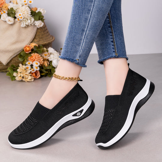 Damen Leichte Komfort-Sneaker mit atmungsaktiver Strickoberfläche EB