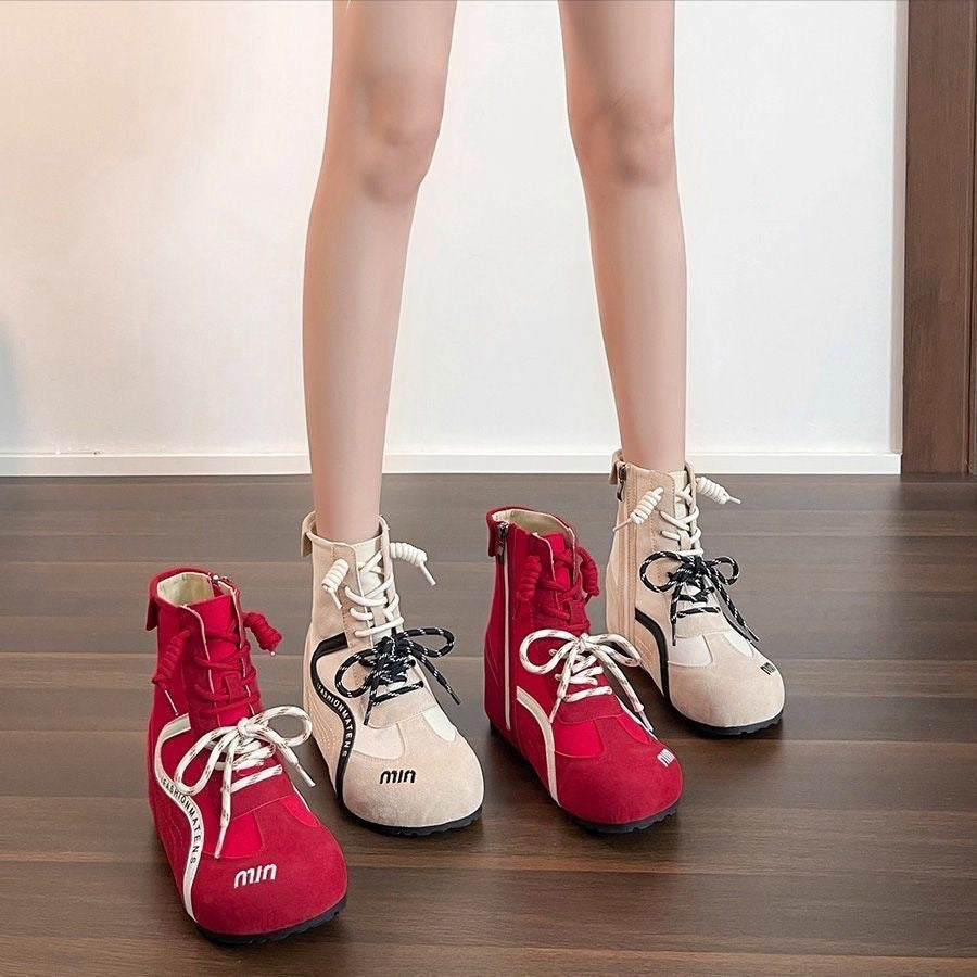 Damen High-Top Sneakers mit innovativer Schnürung und Reißverschluss EB