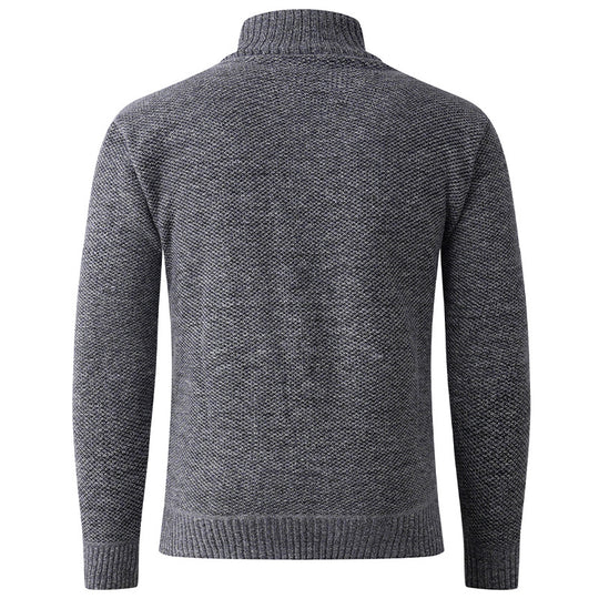 Herren Strickpullover mit modernem Stehkragen und dekorativen Knopfdetails EB