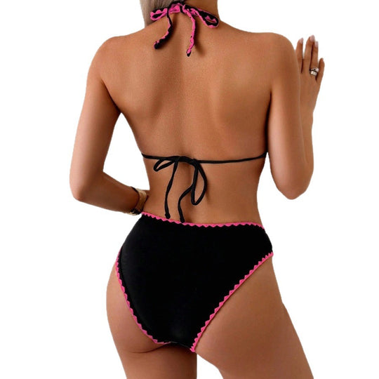 Damen Triangel-Bikini mit floralen Applikationen EB