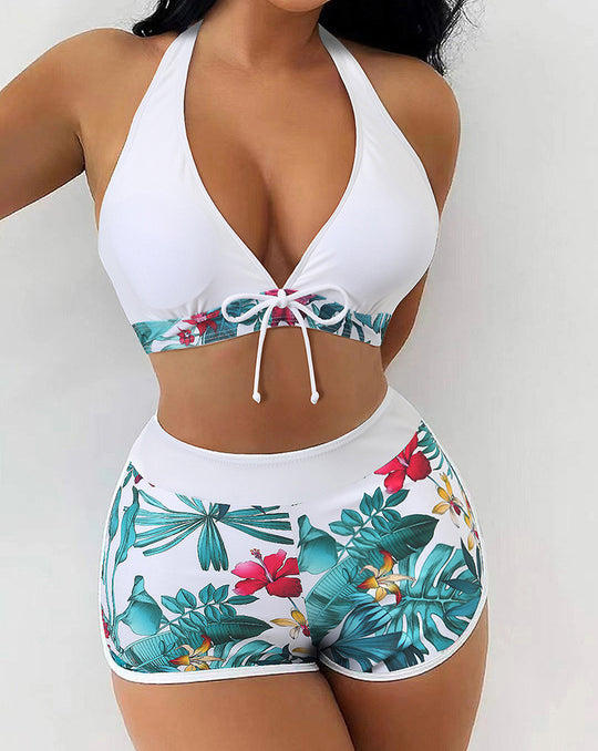 Damen Bikini-Set mit modischem Neckholder-Design und sportlichem High-Waist-Schnitt EB