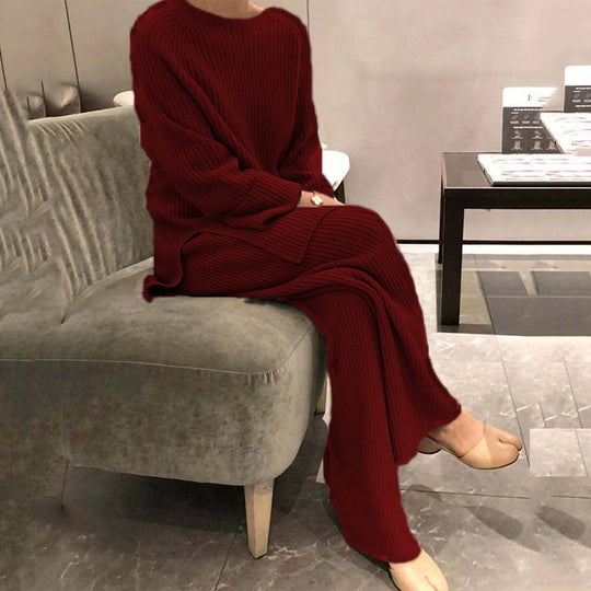 Damen Strickanzug mit luxuriösem Rippenmuster EB