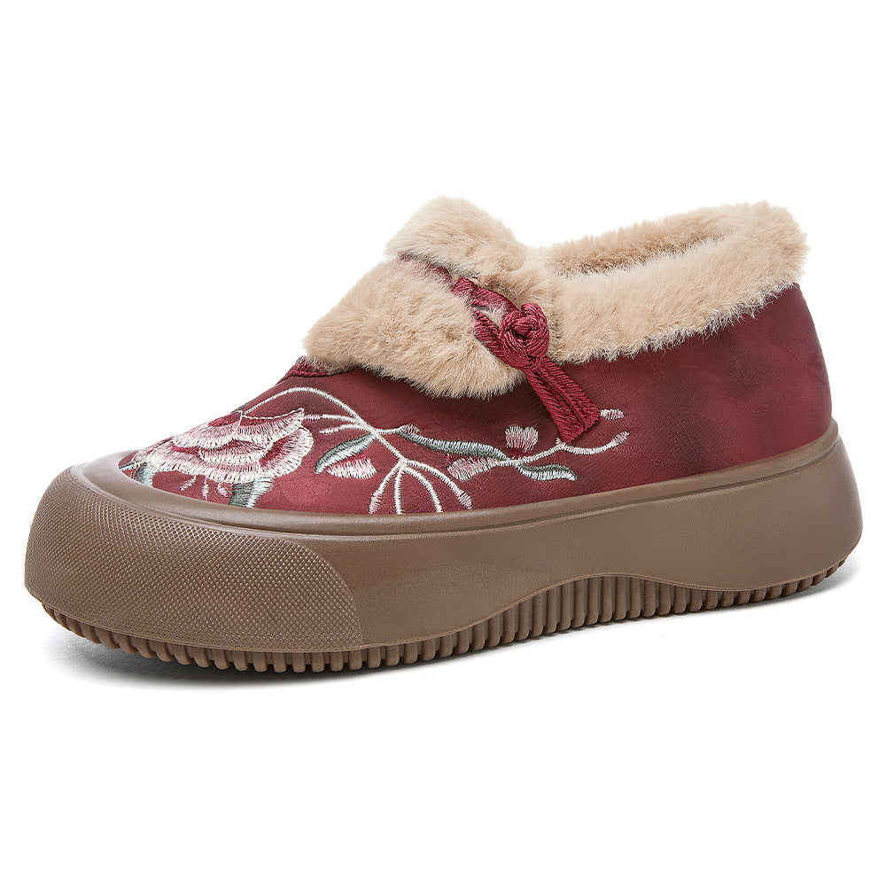 Damen Warm gefütterte Hausschuhe mit floralem Design EB